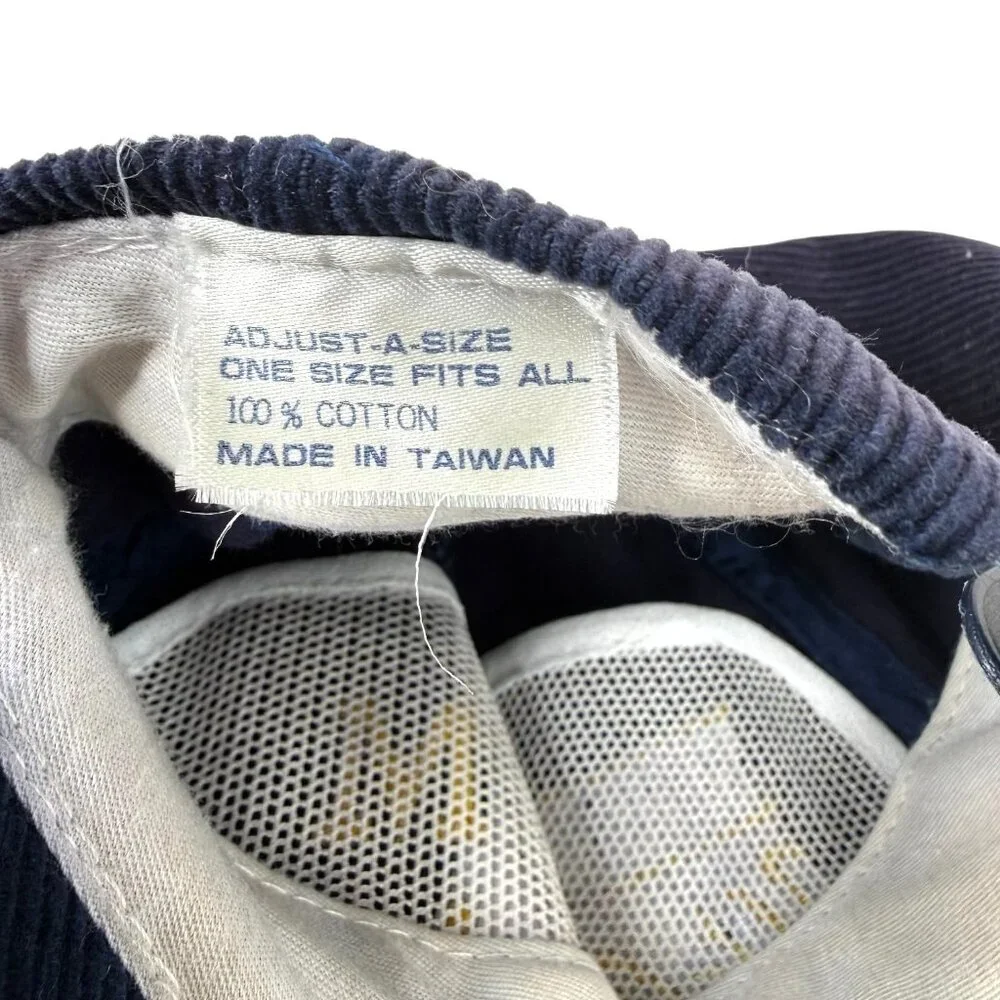 Vintage University Of Michigan Wolverines Corduroy Hat SnapBack Embroidered Blue - Picture 10 of 12